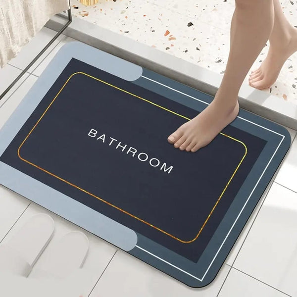 Square Absorbent Bath Mats for Home, Rubber Non-Slip Bottoms, Easy to Clean, Simple Bathroom Door Mat, Bathroom Shower Mat