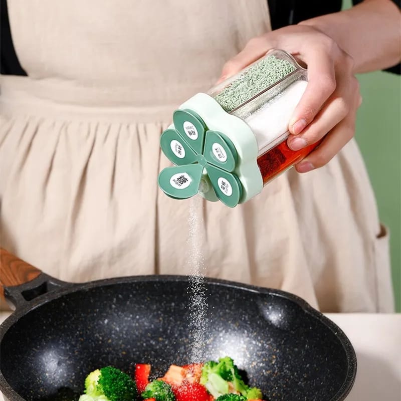 5 in 1 Spice Container Salt and Pepper Shaker Transparent Seasoning Shaker