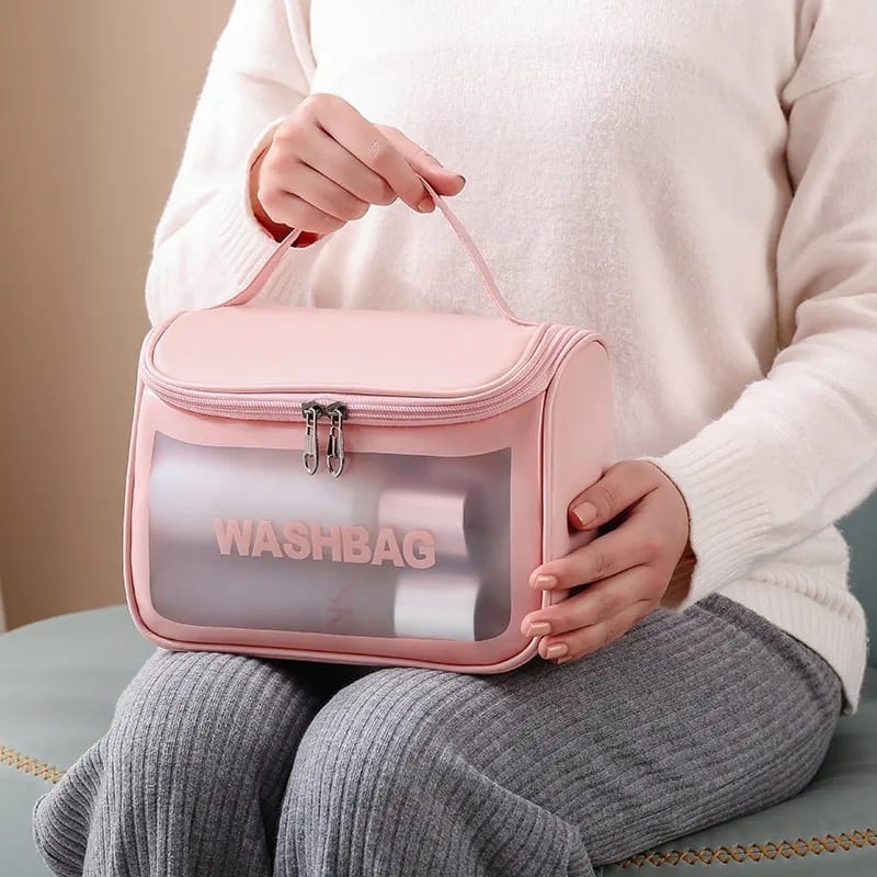 Transparent Cosmetic Organizer Bag for Women and Girls Travel Waterproof Toiletry Storage Bag