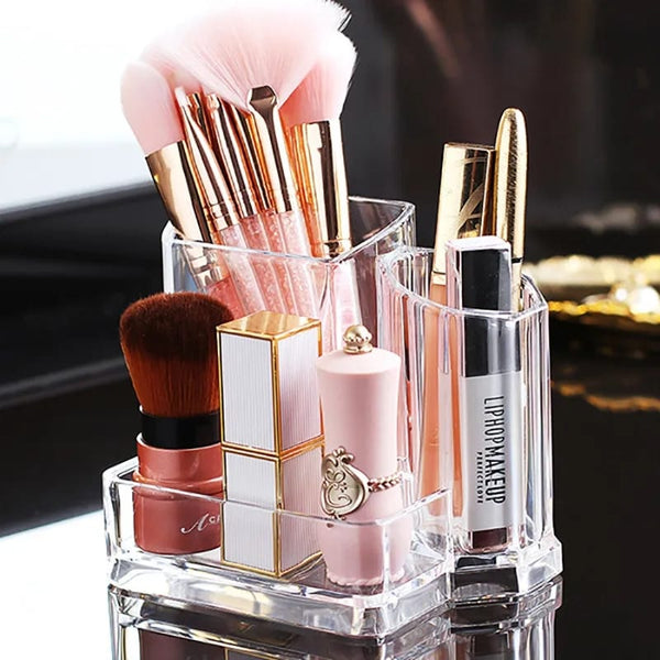 Transparent Makeup Brush , Lipstick Nail Polish Display Holder Organizer