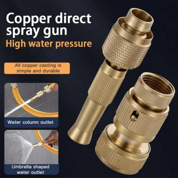 Copper High Pressure Water Spray Nozzles Water Jet Pipe Connector Garden Hose