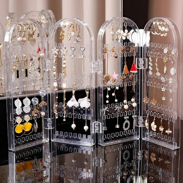 4 Doors Foldable Screen Necklace Display Rack