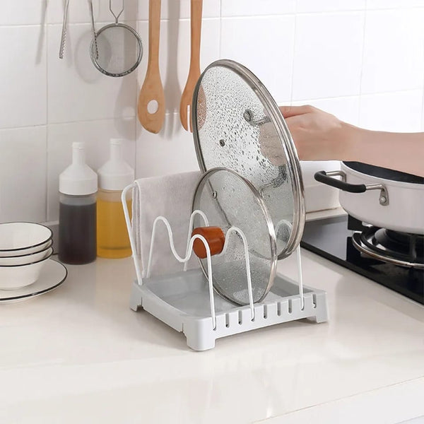 Adjustable Kitchen Organizer Pot Lid Rack