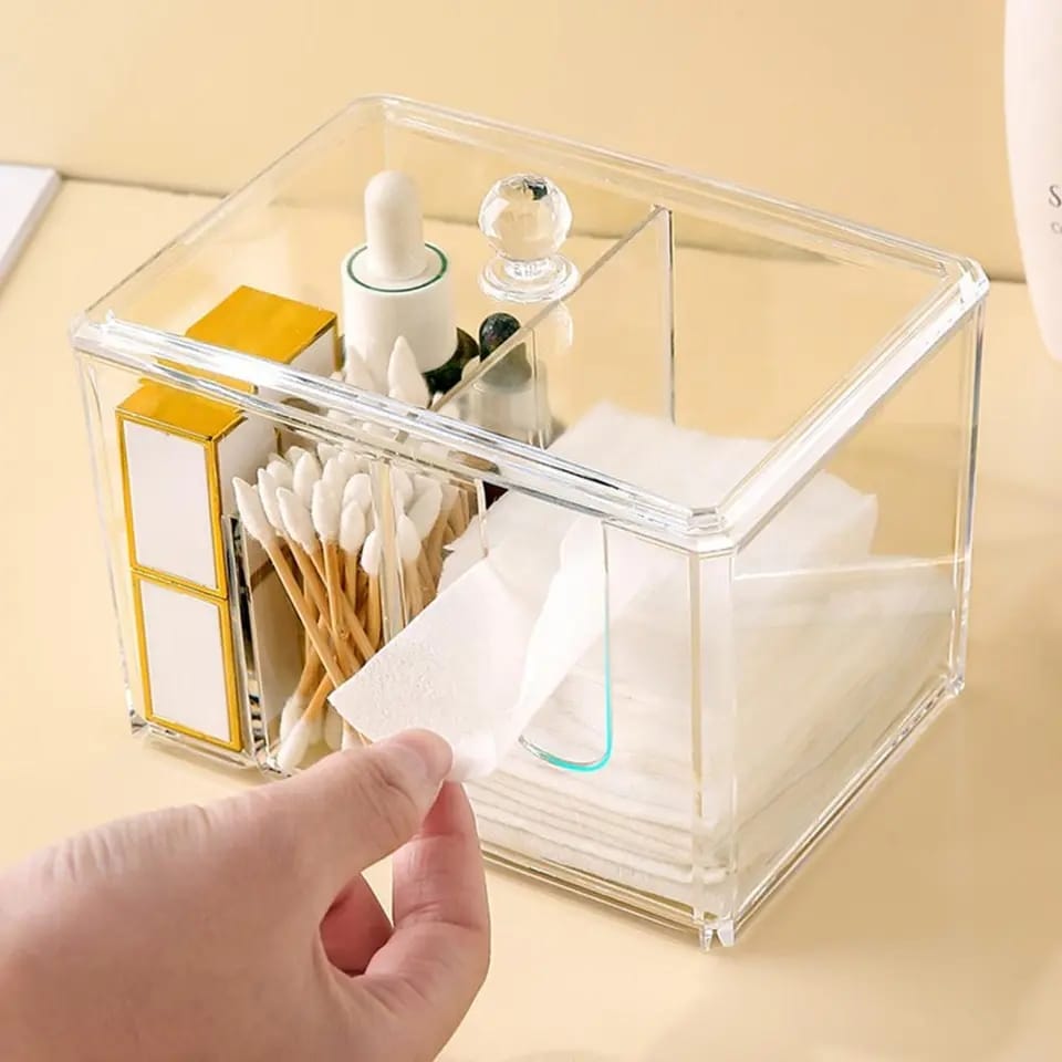 Acrylic Clear Transparent Cotton Box Makeup Bearing Storage Box