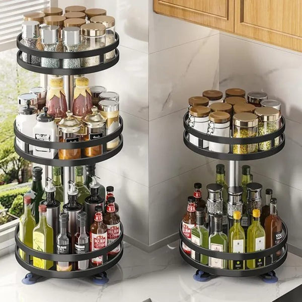 360° Rotating Storage Rack Organizer Round