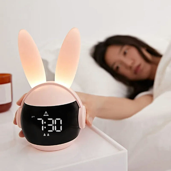 Rainbow Rabbit LED Digital Alarm Clock Electronic LED Display Sound