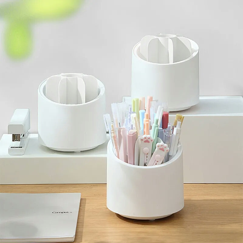 360 Degree Rotating Makeup Brush Holders Dustproof Cosmetic Brushes Storage Case Makeup Organizer with Lid
