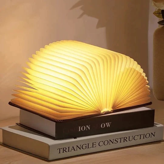 LED Wooden Book Lamp, 3D Folding Wooden Book Lamp