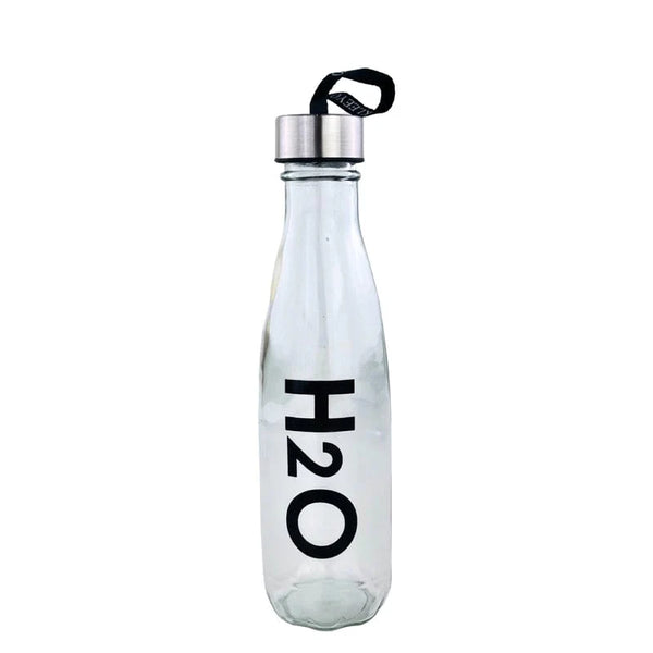 Glass Water Bottle H2O With Strap 580Ml