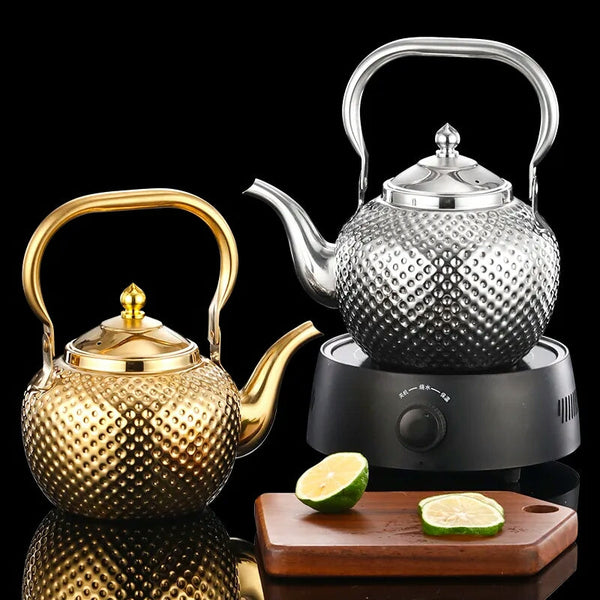 Stainless Steel Hammer Grain Tea Kettle