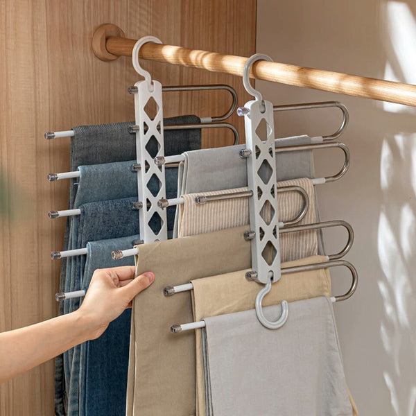 5 in 1 Stainless Steel Foldable Hangers for Clothes Hanging Multi-Layer