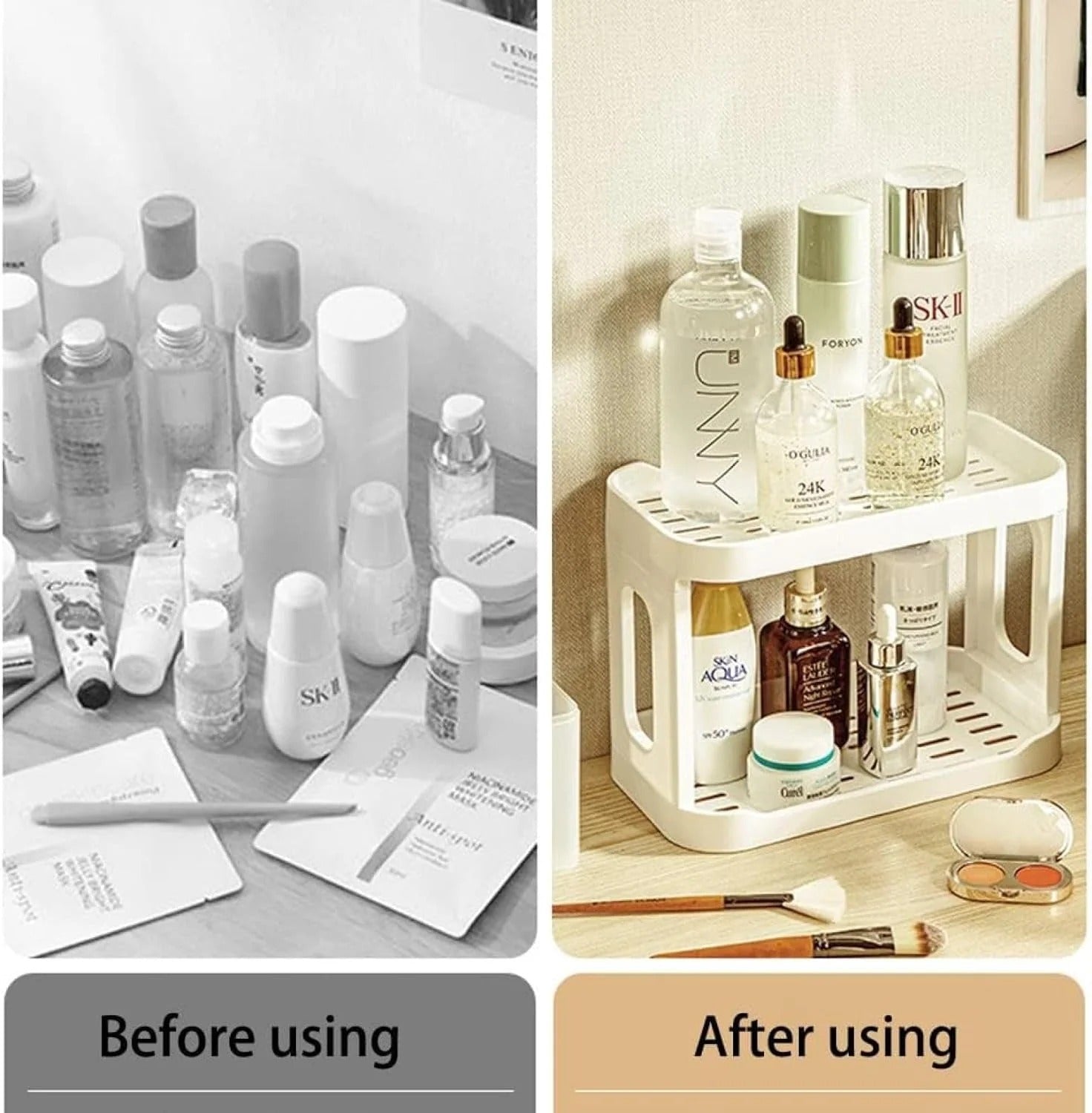 Plastic Desk Shelf, Multifunctional Double Layer Shelve
