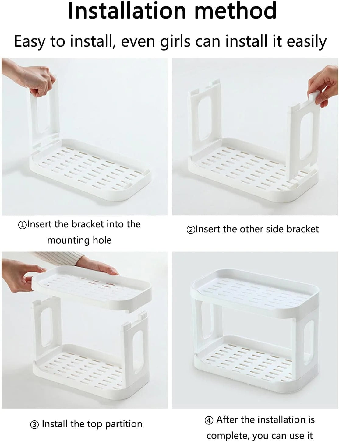Plastic Desk Shelf, Multifunctional Double Layer Shelve