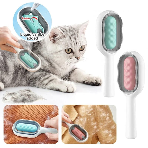 Cleaning Brush Pet Hair Removal Comb with Water Tank, Pet Cotton Tissue