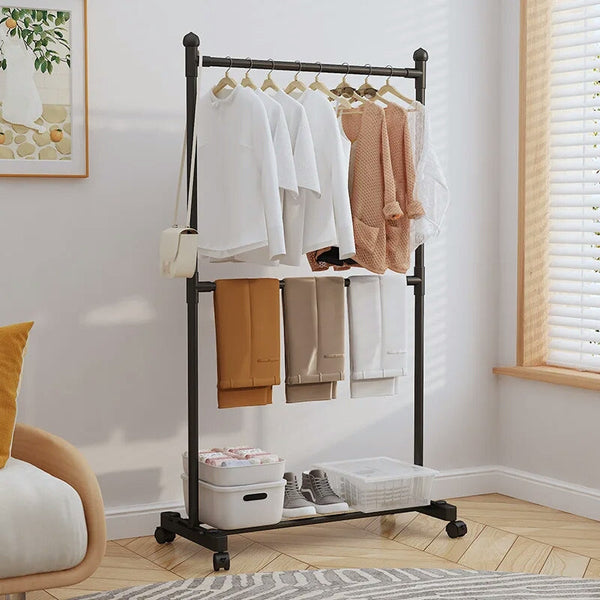 Double-Pole 2Layer Cloth Hanging Rack