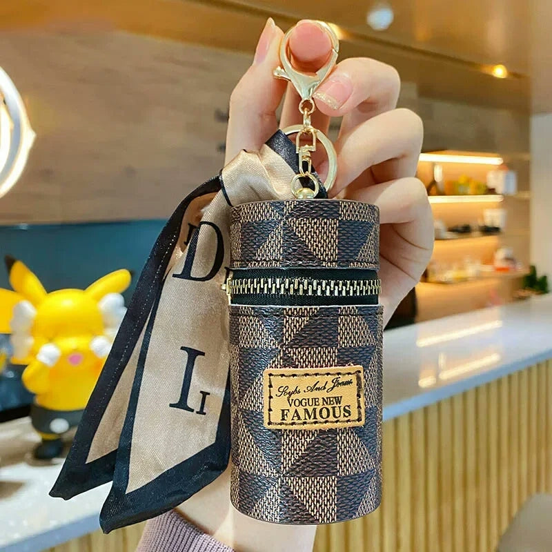 Lipstick Case, Leather Lip Gloss Lipstick Keychain