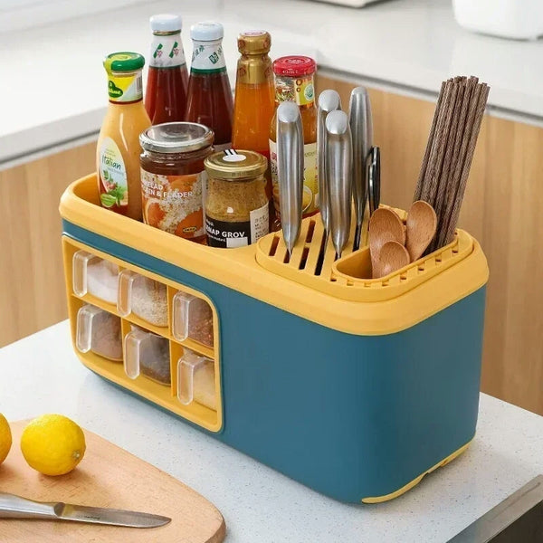 Multi-functional Spice Storage Rack-for Spice Jars,Cutlery Knife Holder