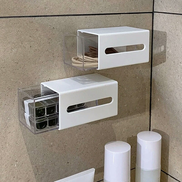 Wall mounted cotton swab stroge box