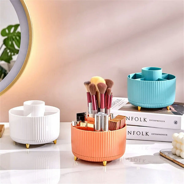 360° Rotating Makeup Brush Organizer