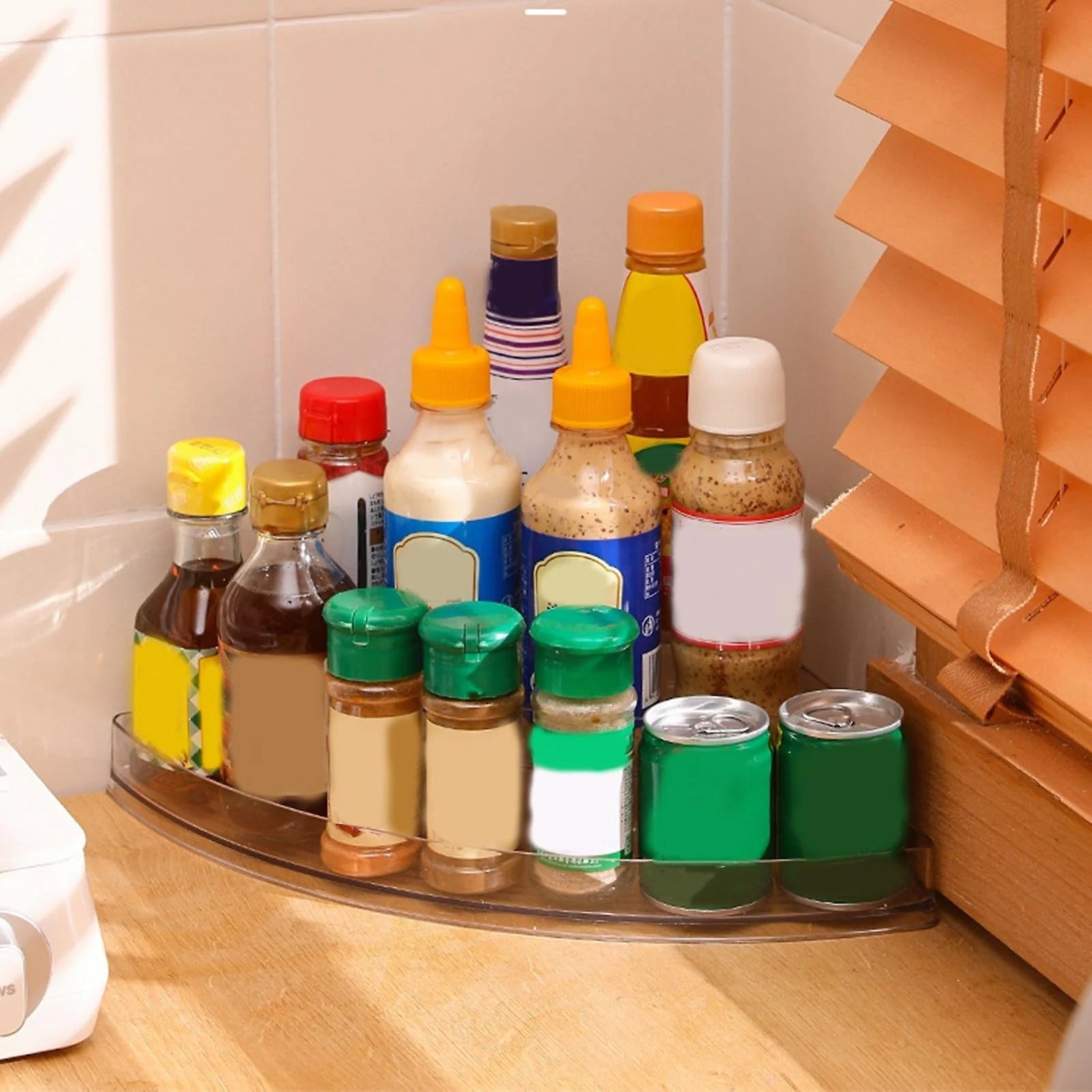 Acrylic Triangle Corner Organizer, Multi Layer Space Saving Solution
