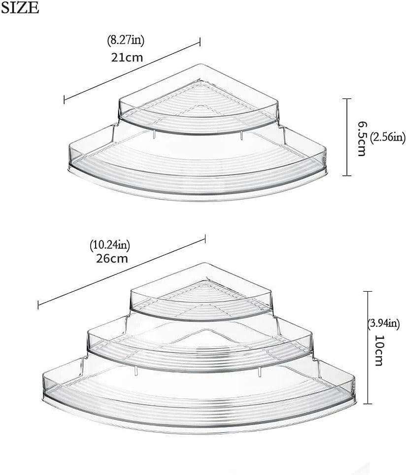 Acrylic Triangle Corner Organizer, Multi Layer Space Saving Solution