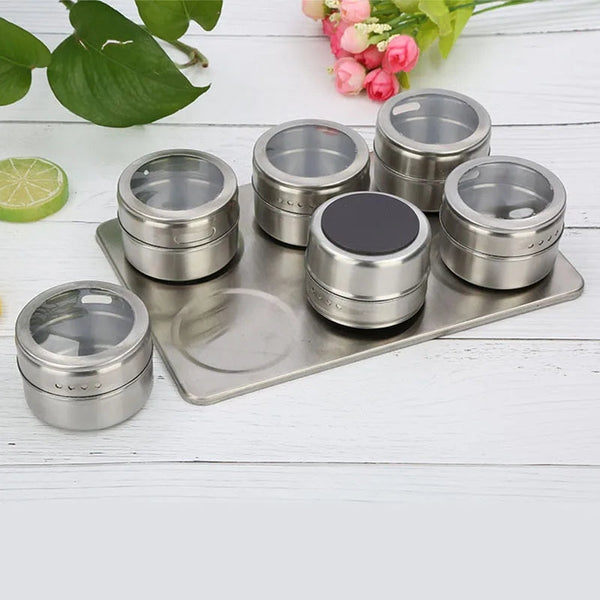 Magnetic Spice Jars Rack 3Pcs