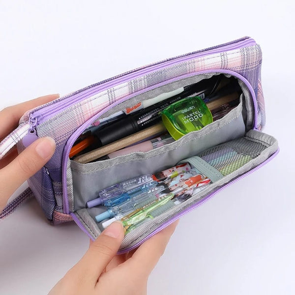 Large Capacity Multi-purpose Stationary & Cosmetic Pouch