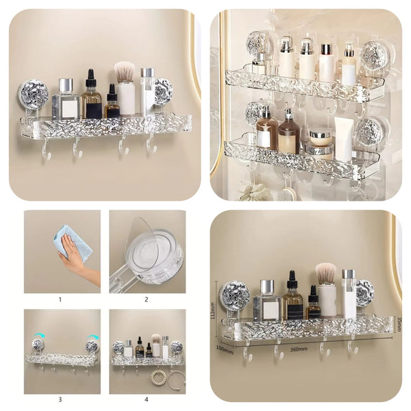 Crystal Suction Wall-Mounted Shelf