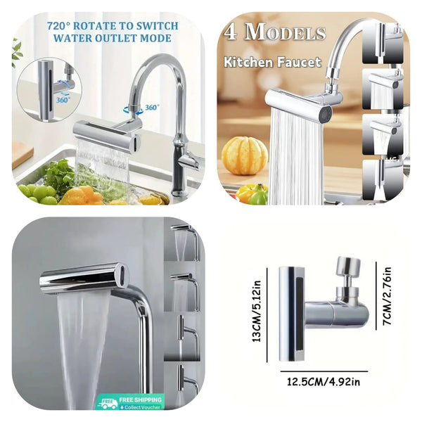 4 in 1 Rotateable 720° Kitchen Faucet Extension