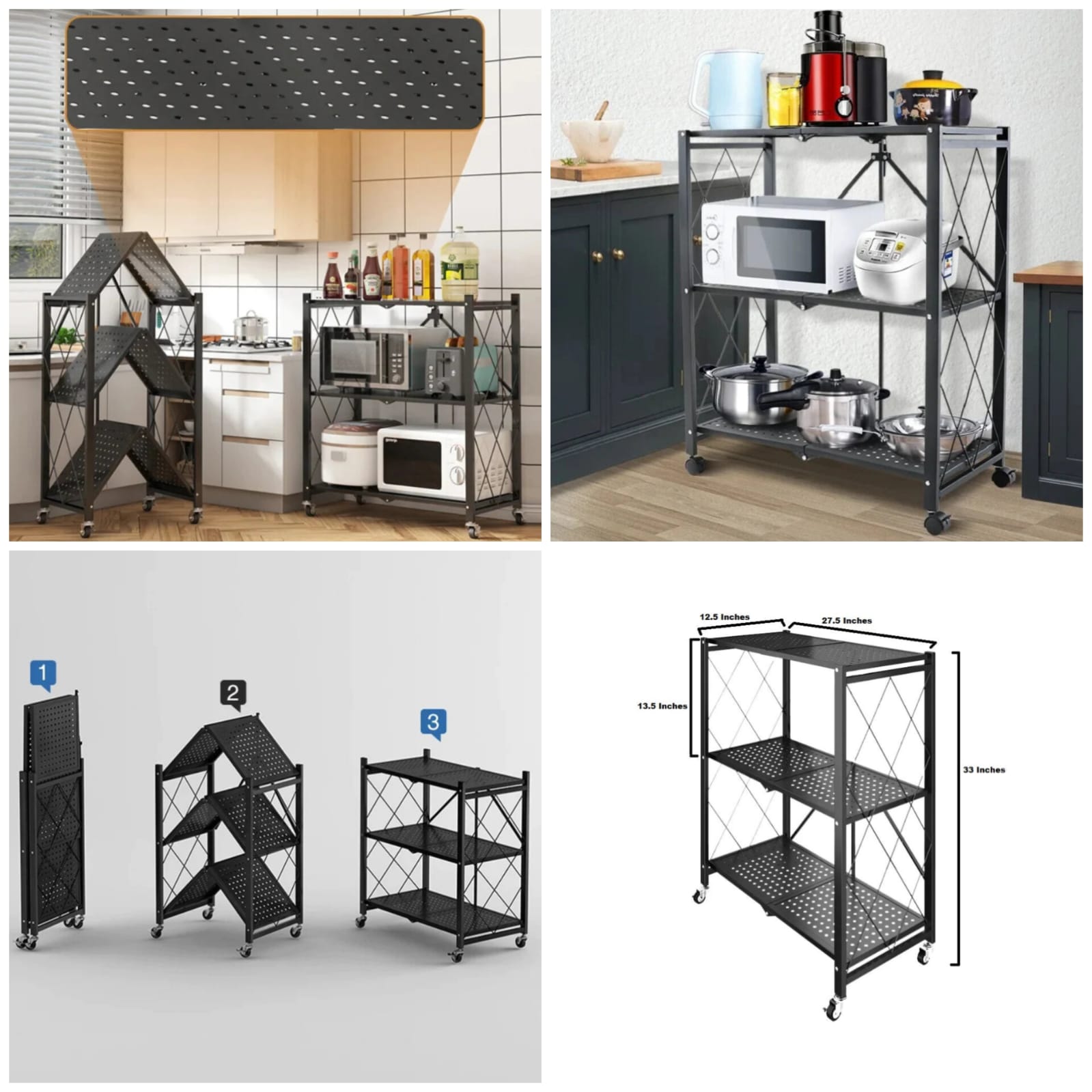 Foldable Kitchen Trolly