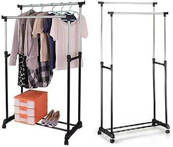 Double Pole Extendable Cloth Hanging Rack