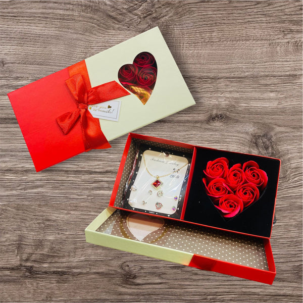 Rose Flower Gift Box with Jewellery