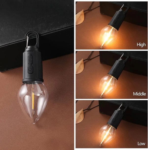 Multi-Purpose Led Rechargeable Outdoor Camping Work light bulb with hook