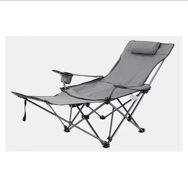 Foldable reclining Chair with foot pedal ,glass holder,side pouch ,head rest