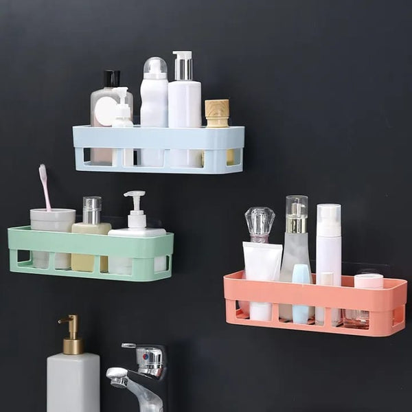 Wall-Mounted Plastic Shelf with Drain