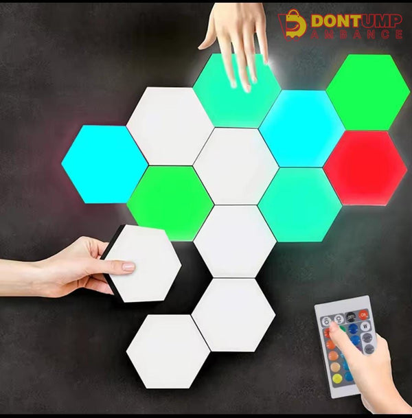 6pcs set Hexagon touch and remote control RGB lights