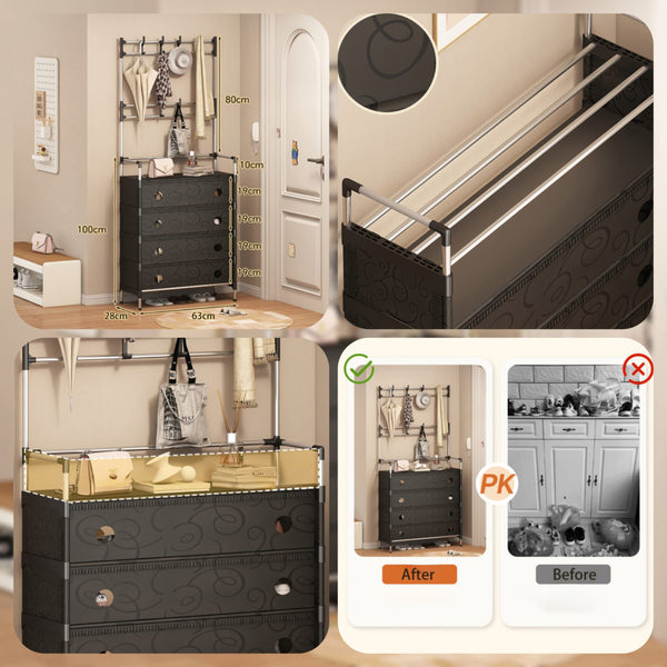 Dust-Proof Multifunctional 🧥Coat & Shoes Rack 👟