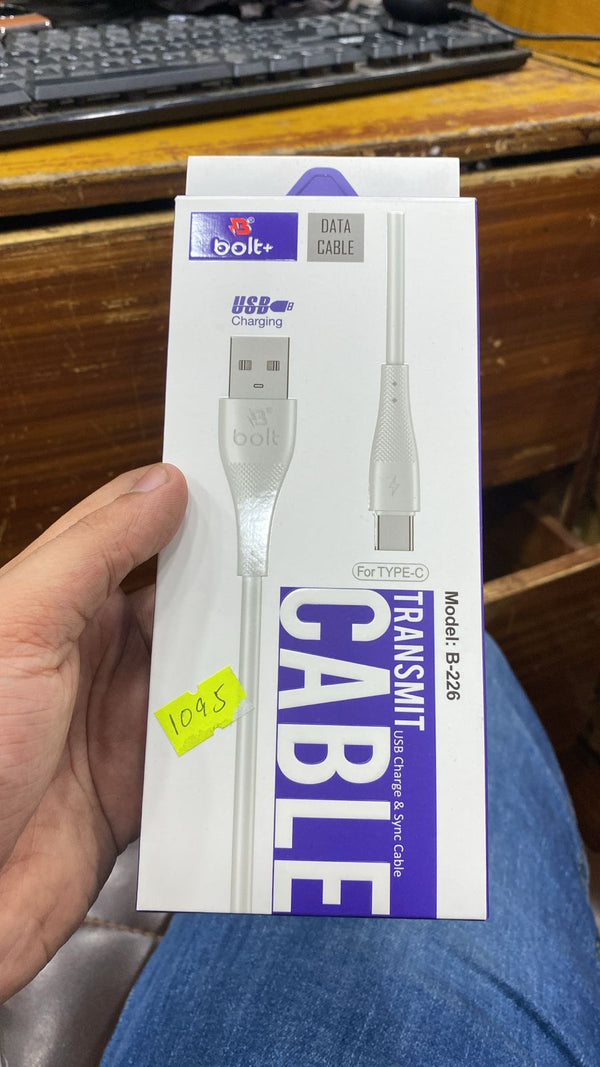 Bolt cable type c fast charging data cable 