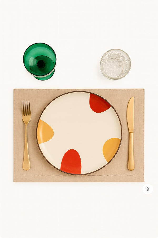 Modern Ceramic Dinner Plate with Abstract Design – Tableware Set"