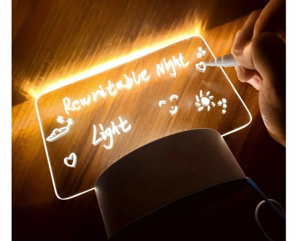 Acrylic writing board with led base