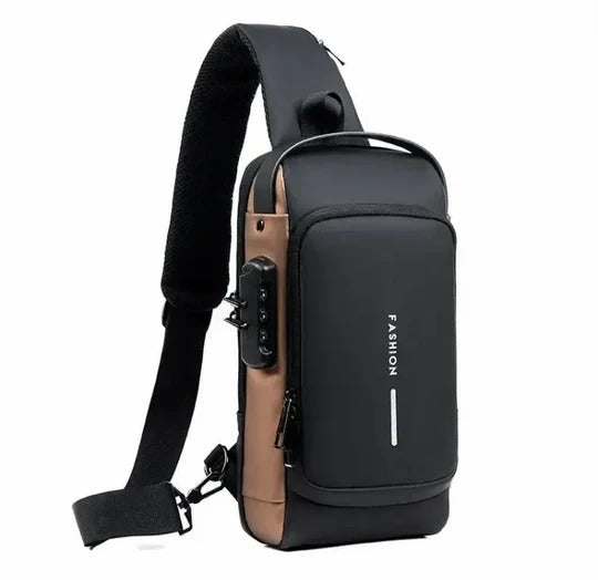 Men Anti Theft Chest Bag, USB Charging Crossbody Bag