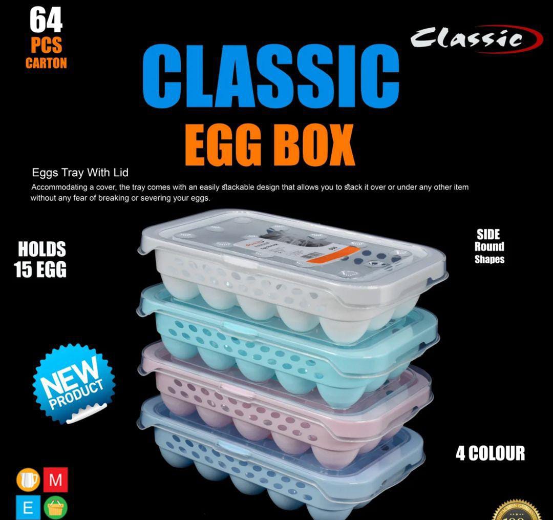( Pack Of 2 ) 15 Grid Egg Storage Box, Egg Storage Container, Refrigerator Egg Holder, Fridge Tray Egg Holder
