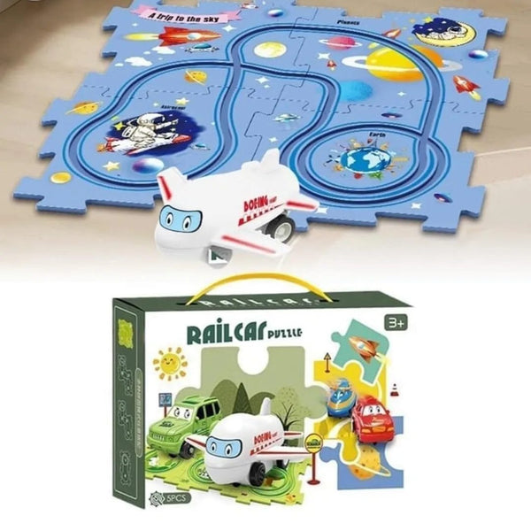 5 Pieces Puzzle Car Tray