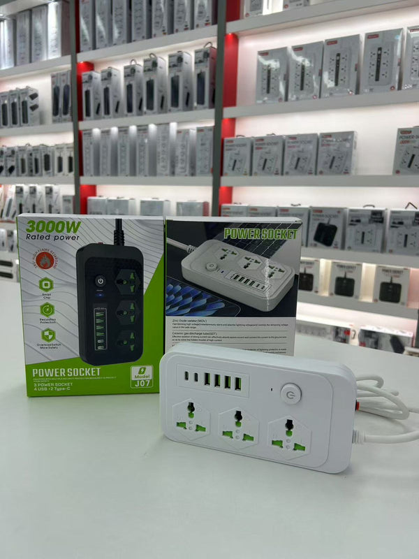 3000W Power Extension 3 socket + 4 USB + 2 Type C Port