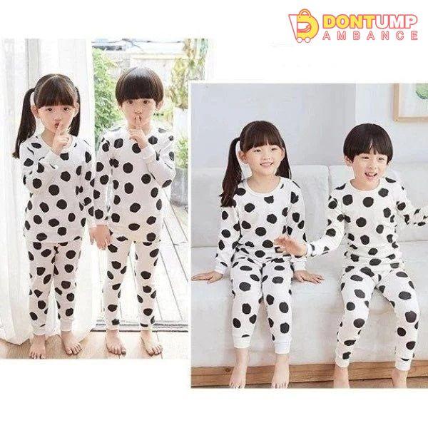 White and Black Design Printed Kids Night Suit Baby &amp; Baba