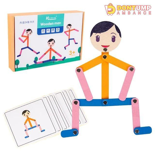 Wooden Flexible Man Puzzle – 48 Patterns