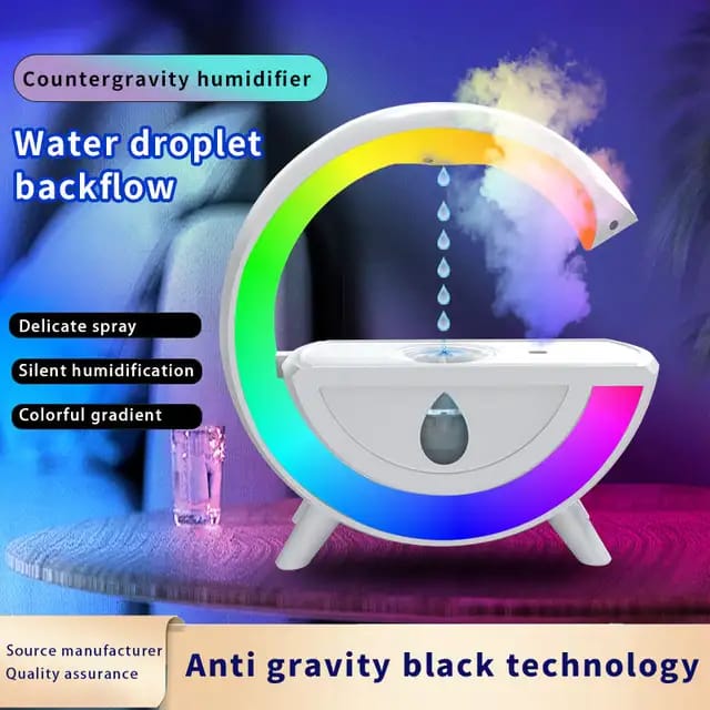 LED RGB Night Lights Humidifier Anti-gravity 350ml Design Cool Mist Humidifiers for Home Bedroom