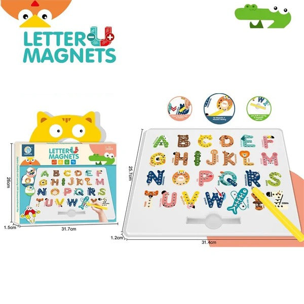 Magnetic Letter Board - 2 in 1 Alphabate Magnetic Tracing Board