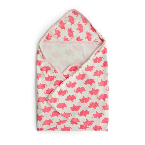 Carters Baby Bath towel Pink Elephant