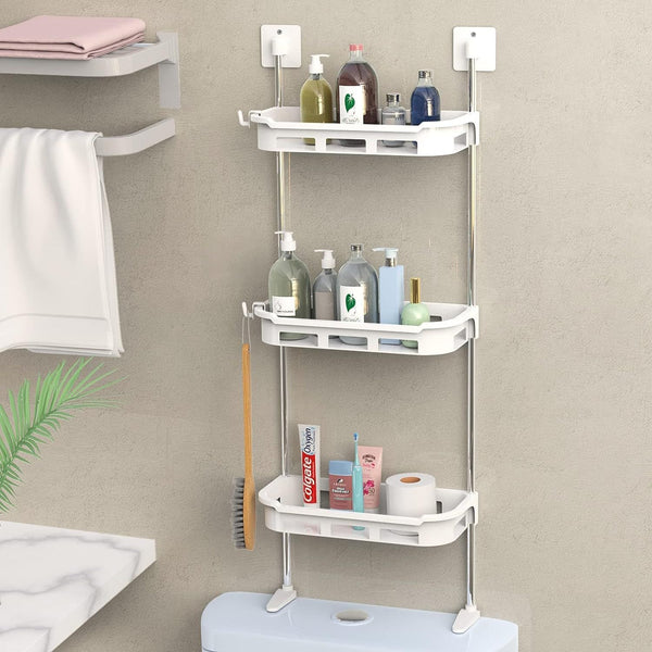 No-Drill Bathroom Shelf for Shampoo and Toiletries